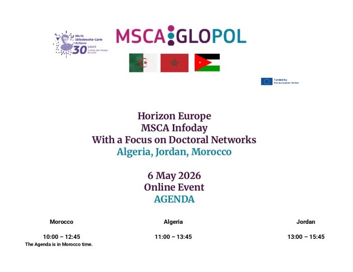 MSCA Doctoral Networks Info Day to boost institutional participation from Algeria and Jordan – 6 May 2026